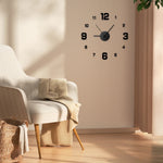 horloge murale moderne minimaliste couleur noir rouge salon décoration murale aiguille numérique acrylique fixations