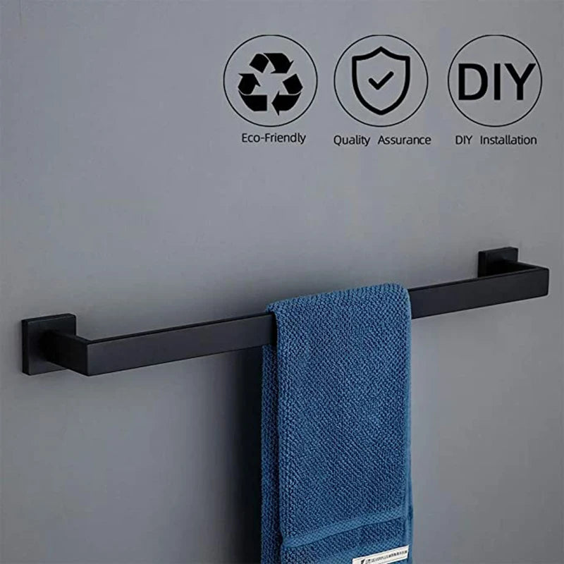 accessoires salle bain noir mat moderne porte serviettes rouleau papier savon