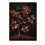 décoration murale art culinaire herbes épices condiments toile impression sans cadre vertical