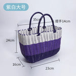 panier rangement sac main tressé rose opaque casual