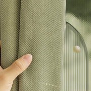 rideau vert olive chevron polyest opacité variable øillet moderneintérieur minimaliste