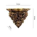 support mural décoratif résine or feuilles vigne bougie baroque champêtre fixé mur