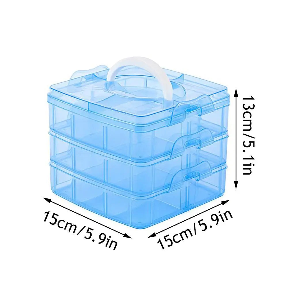 boîte rangement bijoux transparente portable niveaux compartiments ajustables poignée amovible modernes