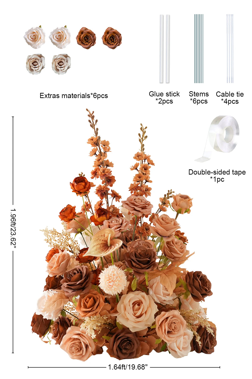 bouquet artificiel fleurs roses boule rouge décoration intérieure extérieure anniversaire mariage élégant classique soie