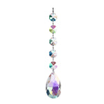pendentif moderne multicolore facettes brillantes transparents anneaux métalliques chaîne élégants