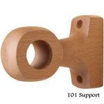boucles rideau bois naturel clair foncé finition lisse classique vis support terminal