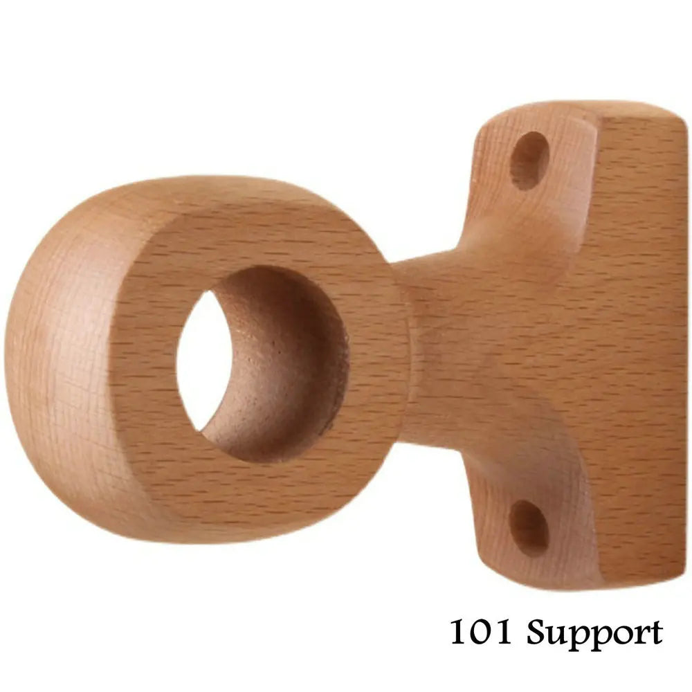 boucles rideau bois naturel clair foncé finition lisse classique vis support terminal