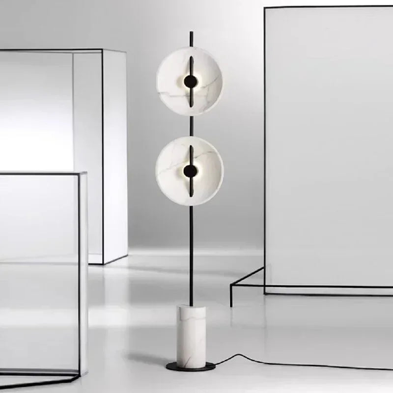 lampe sol marbre blanc noir moderne 11w 15w led 2700k 6000k vde