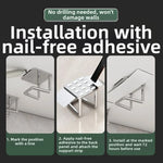 porte couverts universel bois naturel métal chromé moderne adhésif multifonction vaisselle rangement cuisine efficace
