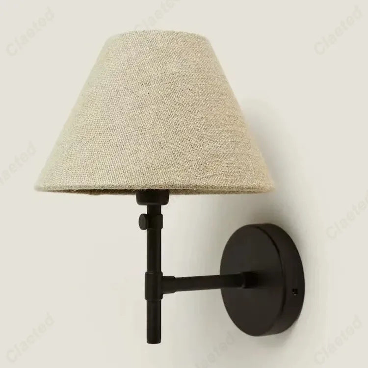 lampe murale led tissu beige industrielle fixation murale chambre salon entree étude
