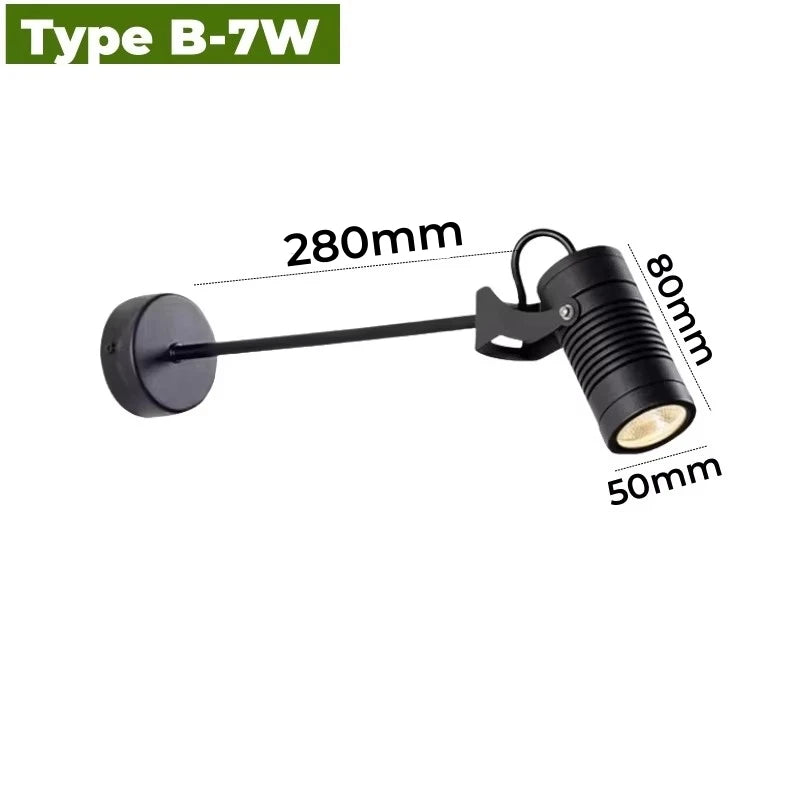 Spot mur extérieur moderne led noir hydrofuge 10w 15w 20w 85265v