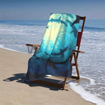 serviette plage motif requin moderne bleu noir abstraite sèchage rapide polyester large