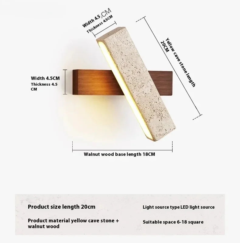 lampe murale moderne pierre led marron clair éclairage quotidien chambre coucher salle manger étude