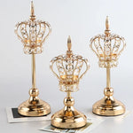 décoration maison bougeoirs couronne or cristaux métal transparent royal glamour