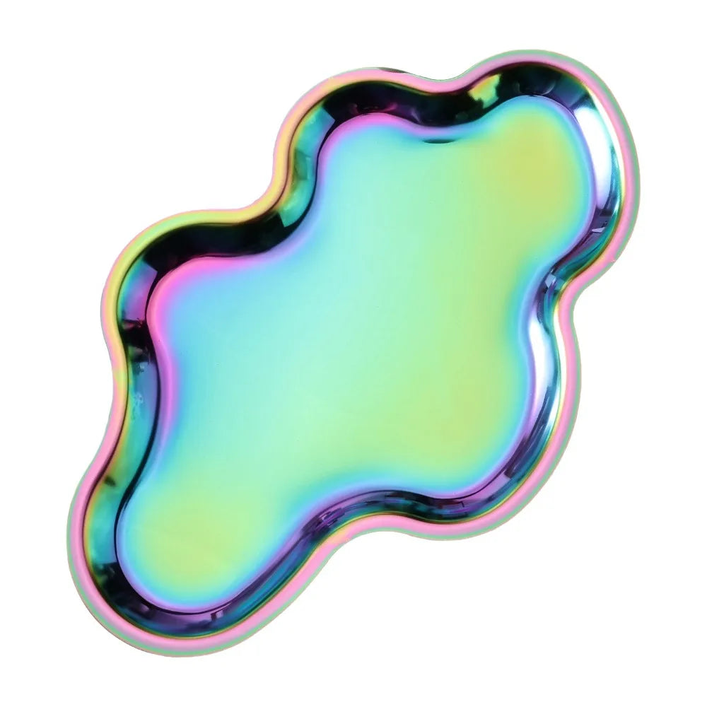 plateau moderne élégant rose gold gold iridescent black