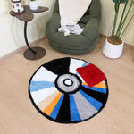 tapis floqué tufté moderne rayures colorées antidérapant polyester intérieur salon chambre sdb adultes