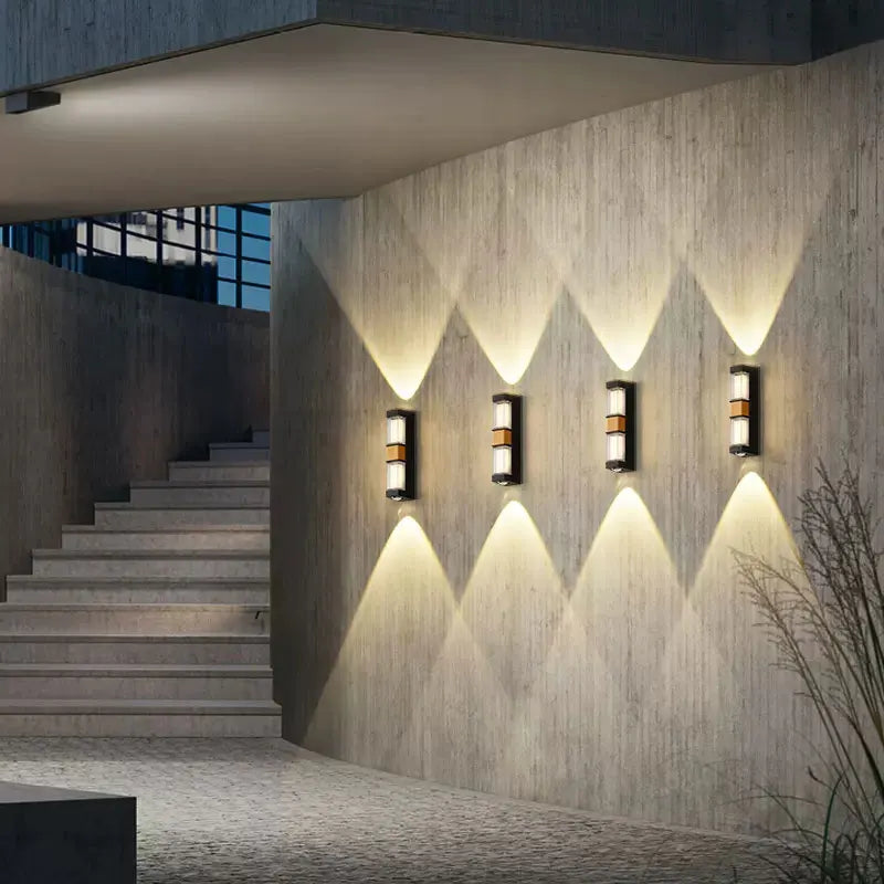 applique murale led moderne extérieure noir beige orange contemporaine minimaliste fixée mur aluminium ip65