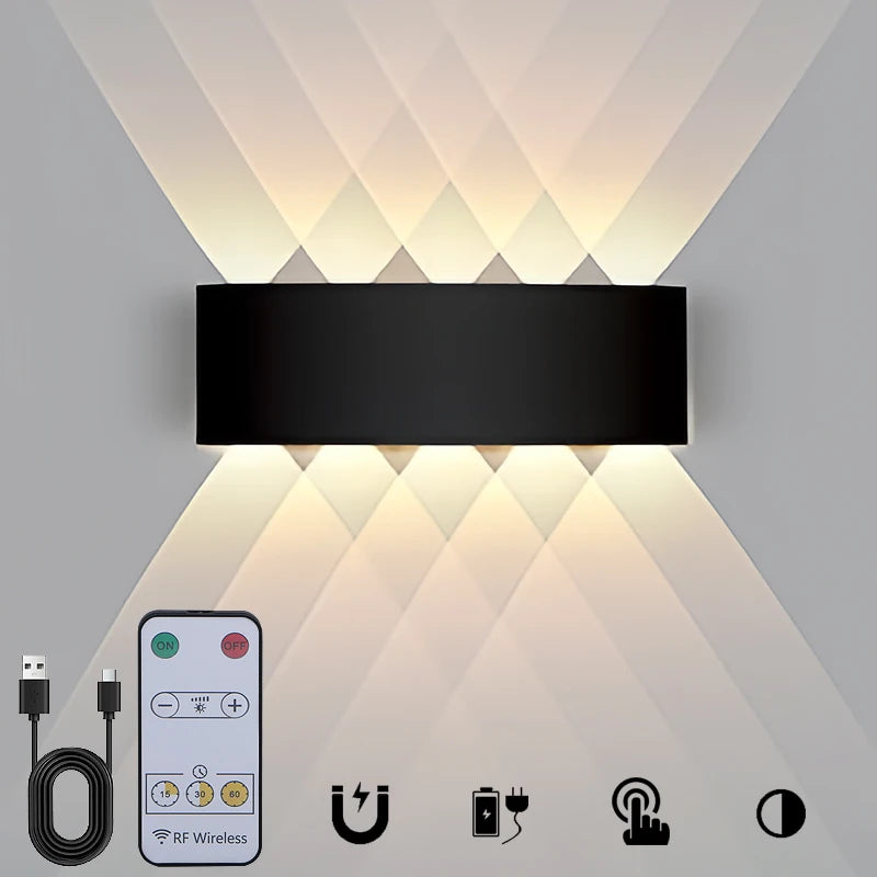 lampe murale led moderne noire interrupteur tactile charge usb chambre cuisine