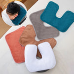 coussin soutien cervical bleu gris marron tissé points clips fixation confortable ergonomique
