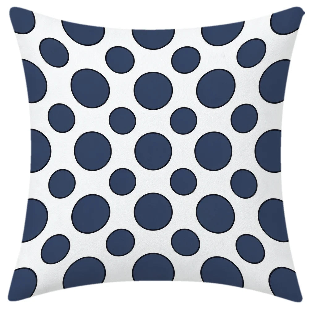 lot housses coussin géométriques bleu marine canapé salon chambre moderne