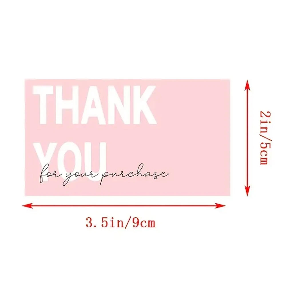 cartes remerciement anniversaire rose clair minimaliste thank you votre achat pack 50pcs decoration fete