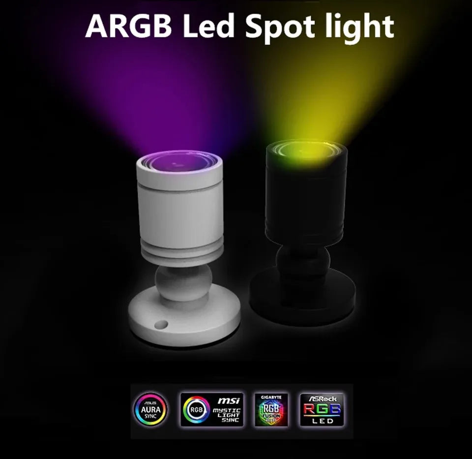 Spot lumineux LED ARGB 5V Blanc Noir adhésif moderne câble connecteur chambre