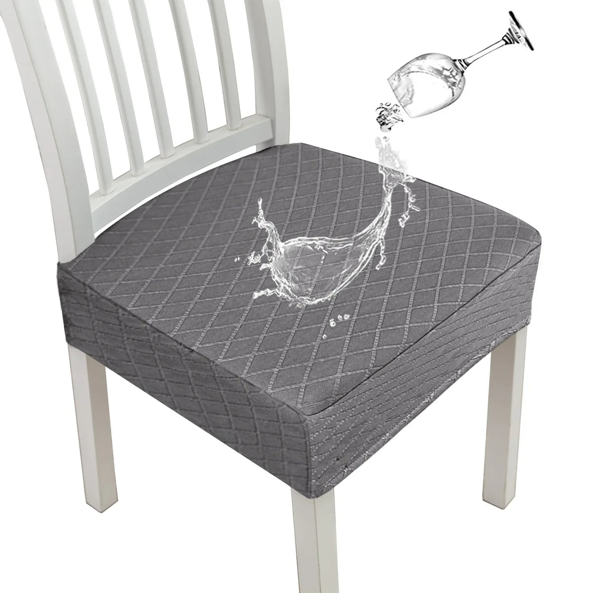 housse chaise gris quiltée moderne élastique polyéthylène usage extérieur intérieur