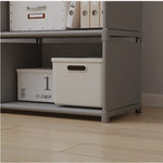 étagère modulaire multi niveaux assemblage facile moderne blanche gris boîtes rangement paniers osier fonctionnelle