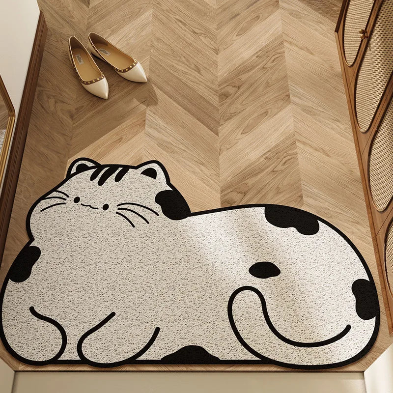 tapis salle bain antidérapant motifs animaux polyester microfibre blanc noir gris beige marron opacité