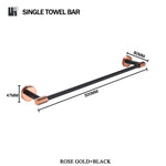 accessoires salle bain moderne porte serviettes noir cuivre doré fixations murales minimalistes