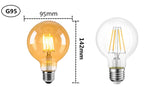 ampoule led filament édison transparente dorée vintage 360° e27 220v 4w 6w 8w 2700k