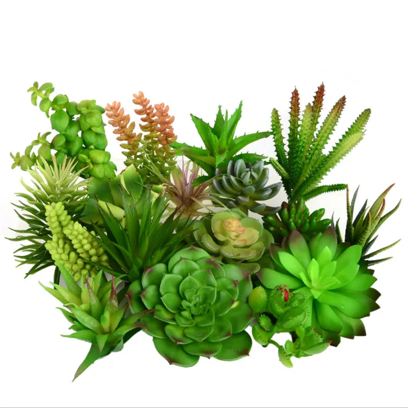 décoration intérieure plante succulente artificielle pvc réaliste verte texture feuilles arrondies pointues occasion maison
