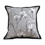 coussin deco gris noir blanc motif floral texture tissée contemporain adhésif maison voiture commercial