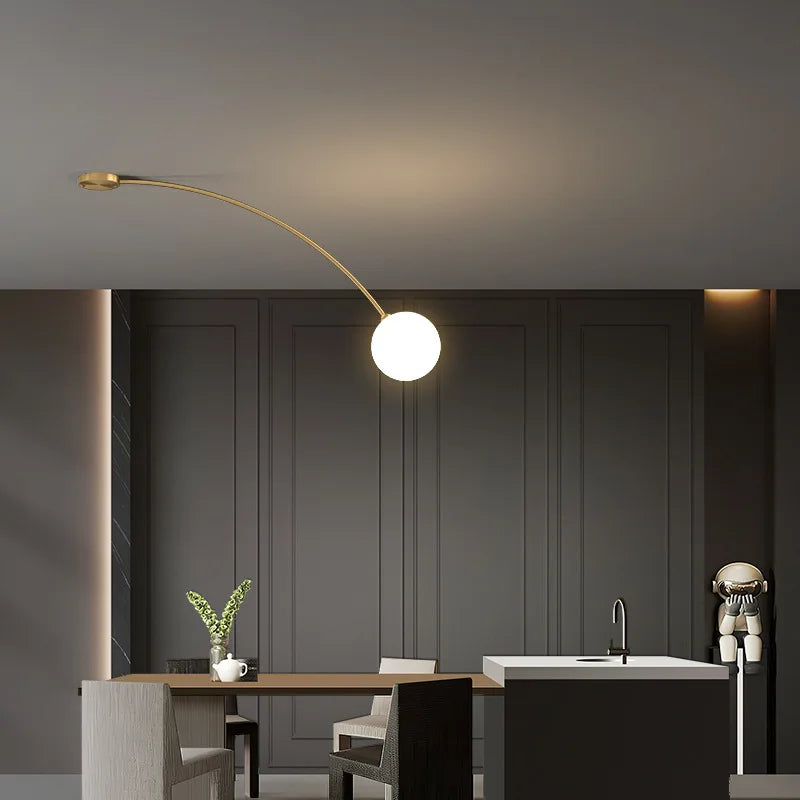 lampe poser moderne dorée lampe verre blanc sphérique éclairage chambre salon minimaliste led adaptable