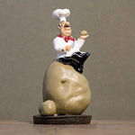 statue cuisinier uniforme chapeau tablier décoration pâtisserie humoristique blanc rouge gris opacité