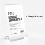 cadre photo acrylique transparent clips moderne support panneau publicitaire base vertical horizontal