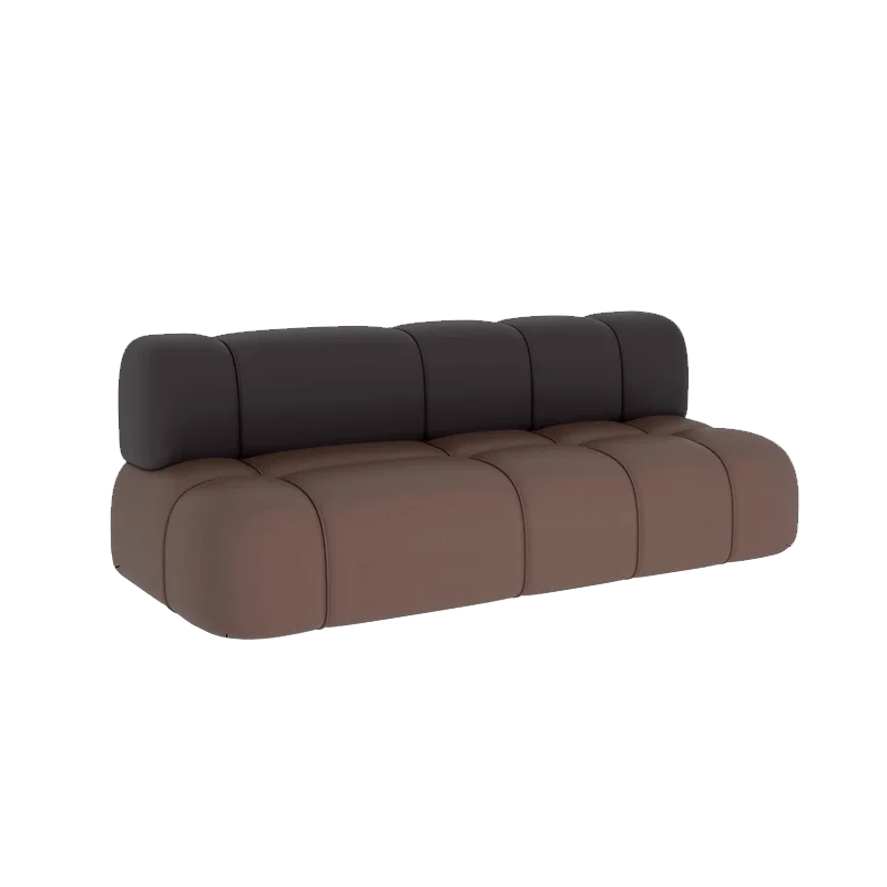 canapé d'angle moderne marron clair cuir tabourets salon minimaliste 1.2m 1.4m 1.6m