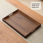 plateau carré bois marron foncé minimaliste poignées service présentation maison rustic