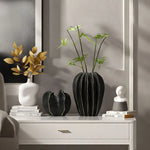 vases modernes noir blanc rayures dorées opaques terrarium décoration maison fleurs table