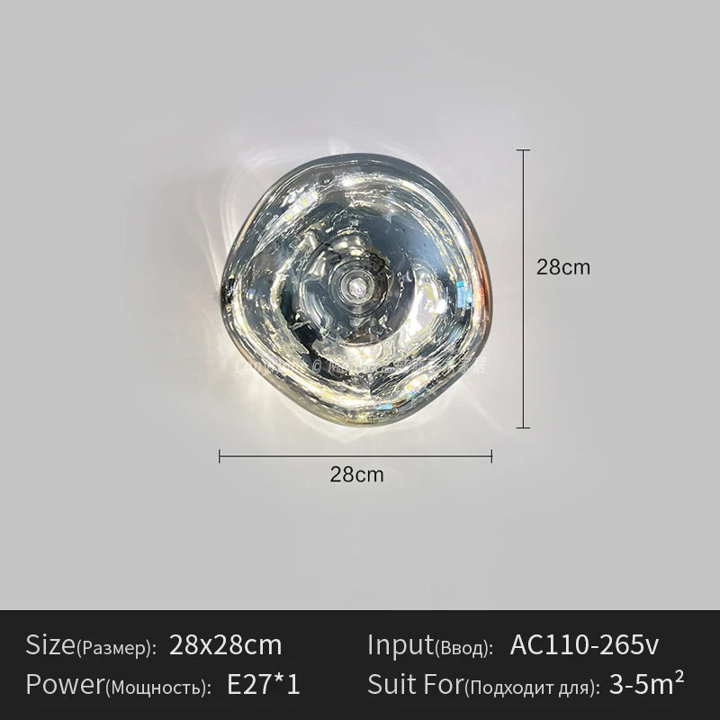 appliques murales modernes lampes led verre translucide forme organique suspension chambre cuisine salle manger