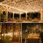 guirlande lumineuse solaire extérieure fil cuivre blanc doré led étanche décoration jardin terrasse mariage