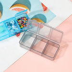 boîte plastique bleu translucide compartiments clips rangement colorées pratique artisanal venta grossiste