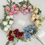 Bouquets artificiels roses soie décoration intérieure romantique classique maison événements fêtes