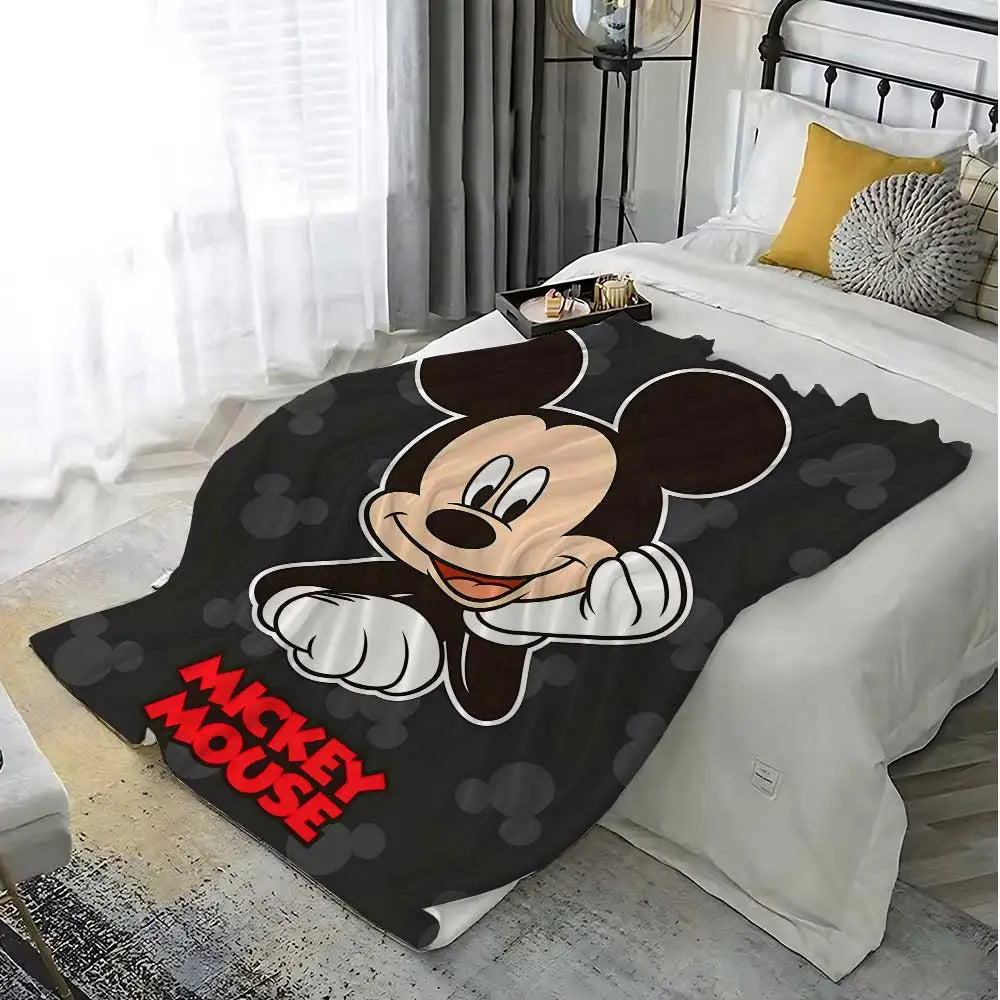 couverture polaire mickey mouse motif pois moderne hiver rouge blanche noire chambre enfants douce