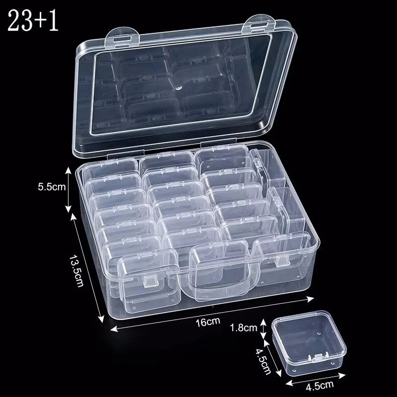boîtes rangement transparentes modernes clips serrage set 30 compartiments organisation bijoux petits objets