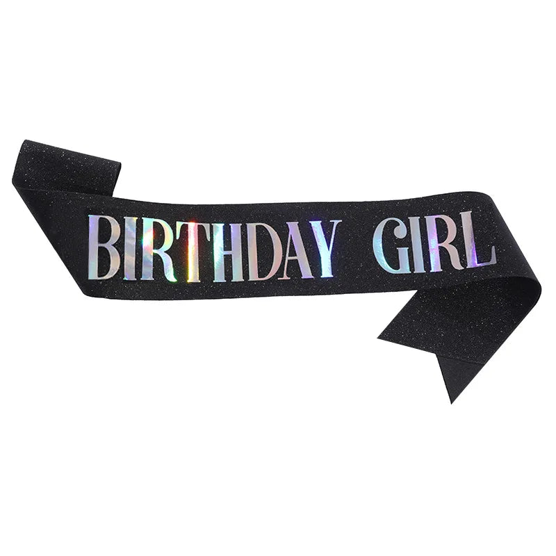 ruban pailleté festif anniversaire fille femme blanc rose bleu vert doré holographique