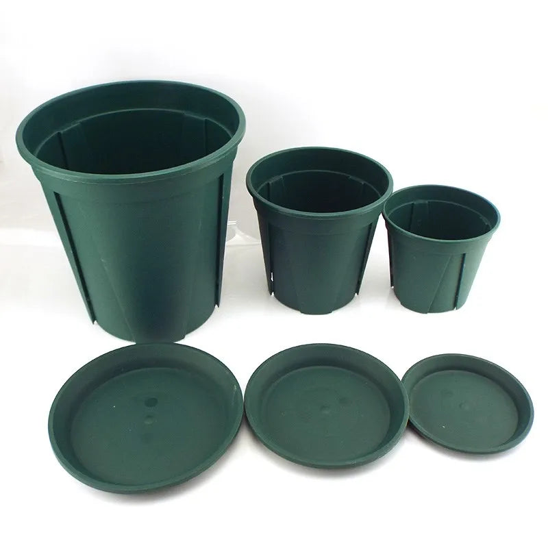 Pots fleurs plastique vert moderne 12 15 18 21cm bacs pépinière jardinerie plantes succulentes