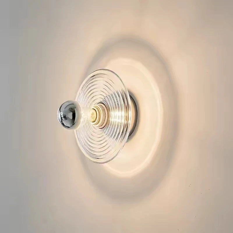 lampe murale verre coloré moderne éclairage bleu jaune transparent fixée chambre entrée étude