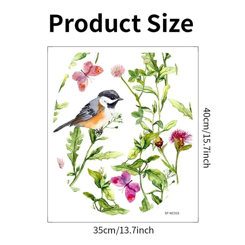 autocollants couvercle toilette floral papillons oiseaux moderne blanc rose vert bleu violet noir adhésif