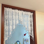 rideau floral transparent vintage dentelle romantique shabby chic blanc beigeclair